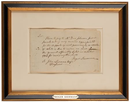 Lot #479 Roger Sherman Autograph Document Signed - Image 2