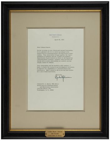 Lot #161 Lyndon B. Johnson: LBJ recognizes the importance of cutting-edge 