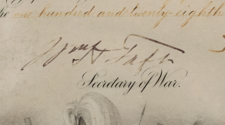 Lot #50 Theodore Roosevelt and William H. Taft Document Signed as President and Secretary of War - Image 2