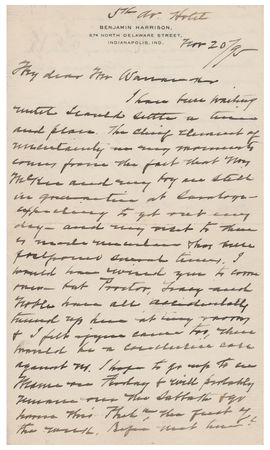 Lot #144 Benjamin Harrison Autograph Letter Signed - Image 1