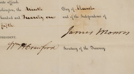 Lot #179 James Monroe Document Signed as President - Image 2