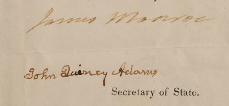 Lot #12 James Monroe and John Quincy Adams Document Signed as President and Secretary of State - Image 2