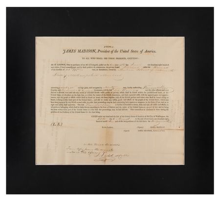 Lot #173 James Madison and James Monroe 'Letter of Marque' Document - Image 2