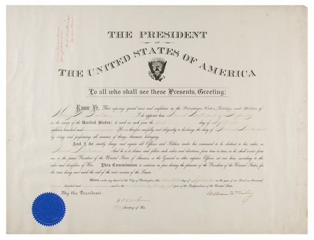 Lot #174 William McKinley Document Signed as