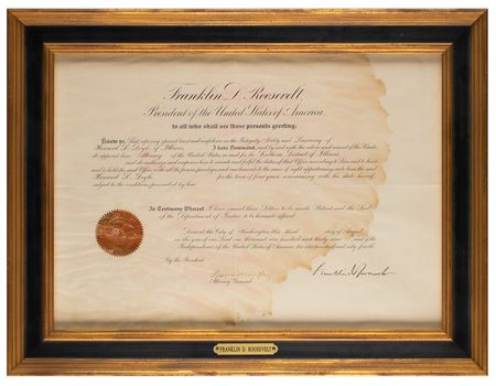 Lot #211 Franklin D. Roosevelt Document Signed as President - Image 2