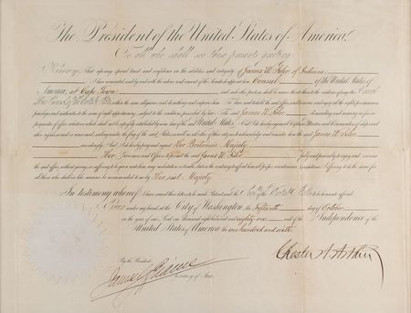 Lot #83 Chester A. Arthur Document Signed as President - Image 1