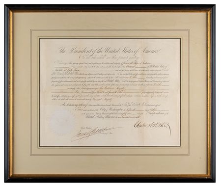 Lot #83 Chester A. Arthur Document Signed as President - Image 2