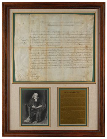 Lot #244 Benjamin Franklin Document Signed
