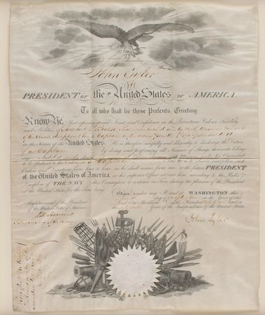 Lot #26 John Tyler Document Signed as President - Image 1