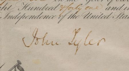 Lot #26 John Tyler Document Signed as President - Image 3