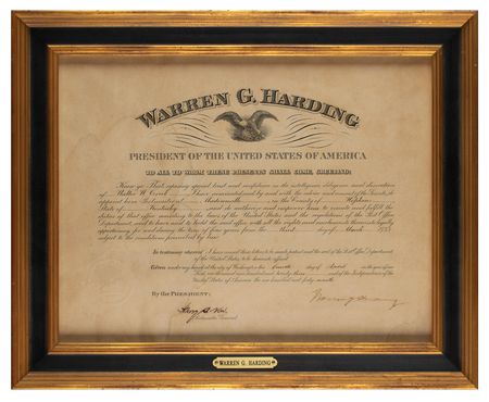 Lot #142 Warren G. Harding Document Signed as President - Image 2
