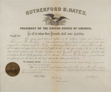 Lot #149 Rutherford B. Hayes Document Signed as President - Image 1