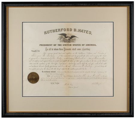Lot #149 Rutherford B. Hayes Document Signed as President - Image 2