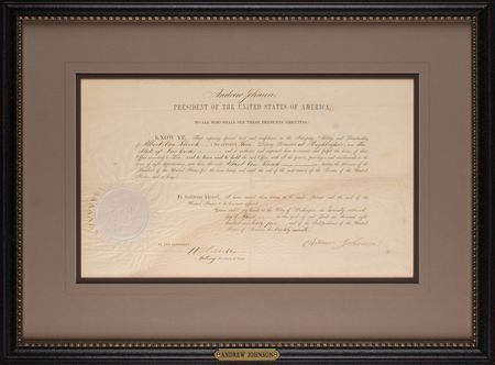 Lot #38 Andrew Johnson Document Signed as President - Image 2