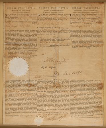 Lot #2 George Washington Document Signed as President - Image 1