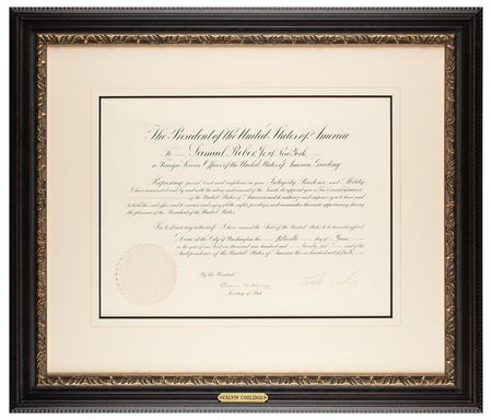 Lot #114 Calvin Coolidge Document Signed as President - Image 1