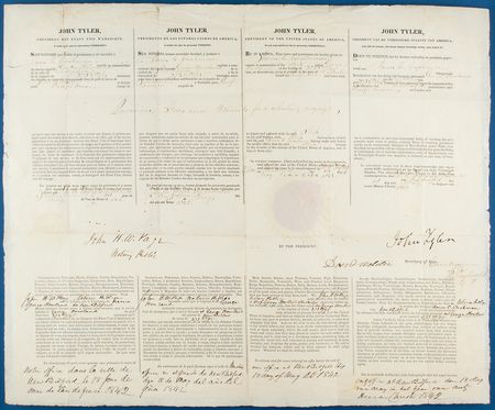 Lot #27 John Tyler and Daniel Webster Document Signed - Image 2