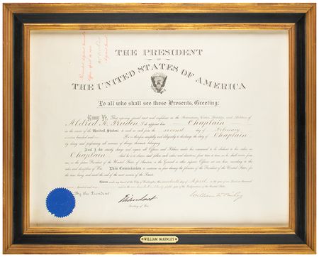 Lot #175 William McKinley Document Signed as President - Image 1