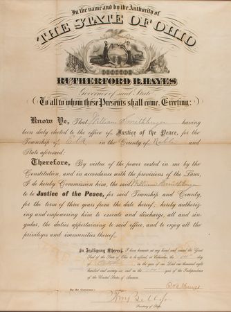 Lot #152 Rutherford B. Hayes Document Signed - Image 1