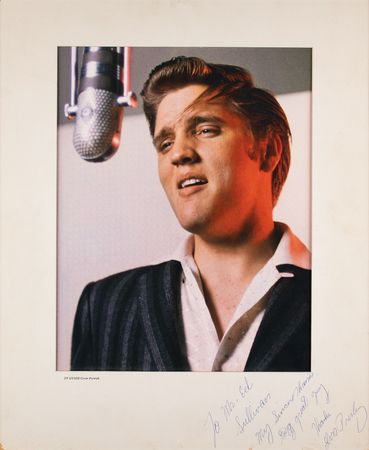 Lot #853 Elvis Presley Oversized Photograph Signed and Inscribed to Ed Sullivan - Image 2