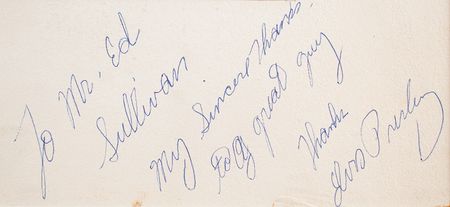 Lot #853 Elvis Presley Oversized Photograph Signed and Inscribed to Ed Sullivan - Image 3