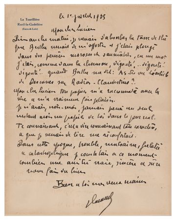 Lot #743 Maurice de Vlaminck Autograph Letter