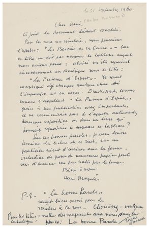 Lot #715 Rene Magritte: Magritte titles a