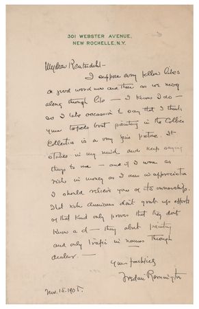 Lot #738 Frederic Remington: Remington praises an