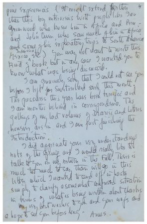 Lot #624 Anne Morrow Lindbergh: On Lindbergh's last wishes—