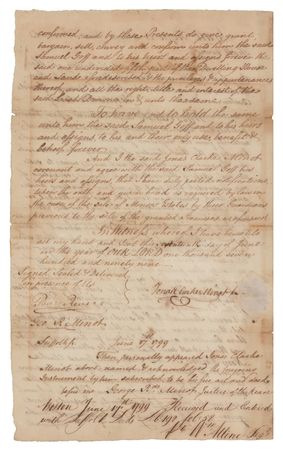 Lot #289 Paul Revere: Early Boston real estate deed for land in 