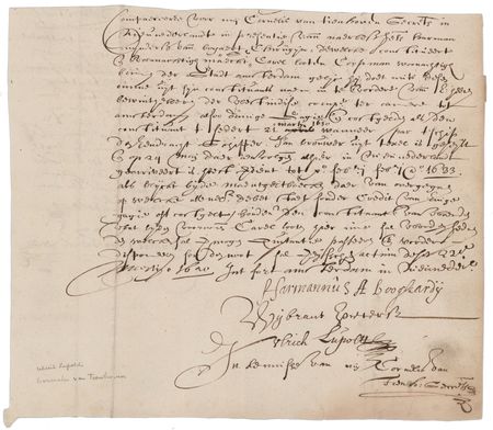 Lot #288 New York: Fort Amsterdam 1640 Document