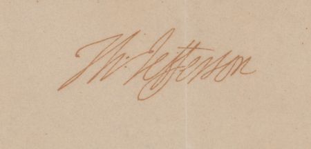 Lot #8 Thomas Jefferson: Important patriotic handwritten letter from President Jefferson to John Stark, praising the 