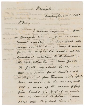 Lot #25 John Tyler Autograph Letter Signed as President - Image 1