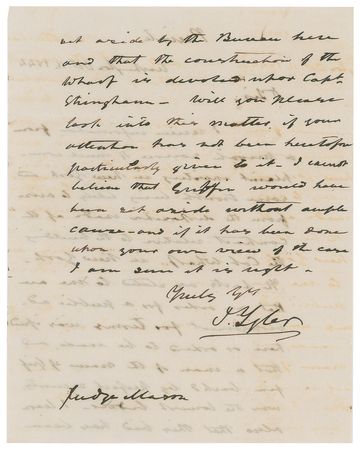 Lot #25 John Tyler Autograph Letter Signed as President - Image 2