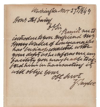 Lot #30 Zachary Taylor Autograph Letter Signed as President - Image 1