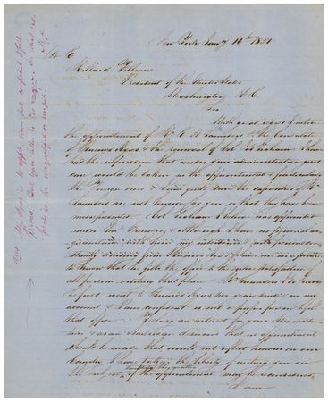 Lot #127 Millard Fillmore Autograph Endorsement Signed as President - Image 1