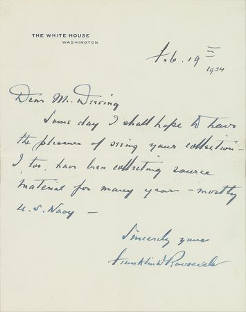 Lot #56 Franklin D. Roosevelt Autograph Letter Signed as President - Image 1