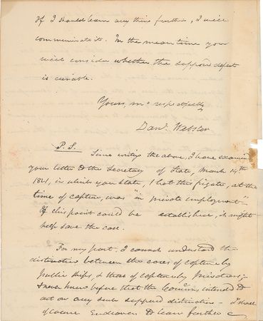 Lot #491 Daniel Webster Autograph Letter Signed - Image 2