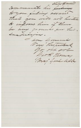 Lot #610 George Henry Thomas: The 'Rock of Chickamauga' writes in support of a general who 