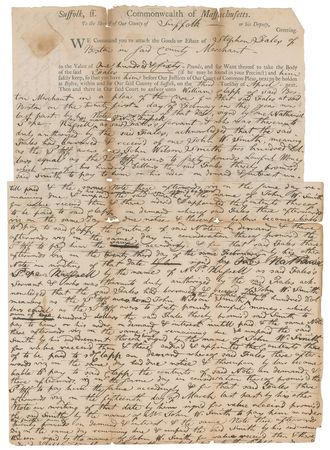 Lot #455 Robert Treat Paine Document Signed - Image 2