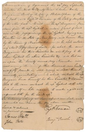Lot #269 Benjamin Rush and Richard Stockton Document Signed - Image 1
