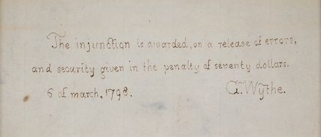 Lot #281 George Wythe Autograph Document Signed - Image 2