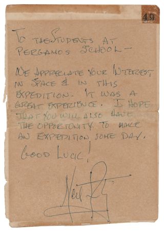 Lot #636 Neil Armstrong: Armstrong to school