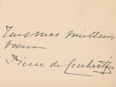 Lot #6184 Pierre de Coubertin Signature