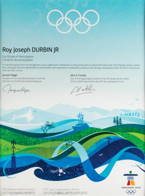 Lot #6171 Vancouver 2010 Winter Olympics Participation Medal and Diploma - Image 2