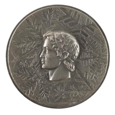 Lot #6077 Grenoble 1968 Winter Olympics Silvered Participation Medal - Image 1