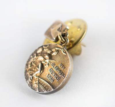 Lot #6080 Mexico City 1968 Summer Olympics Gold Medal Equestrian Winner's Pin - Image 1