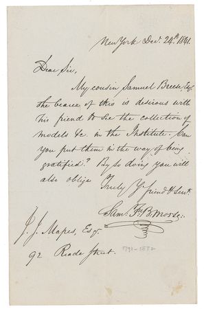 Lot #197 Samuel F. B. Morse Autograph Letter Signed - Image 1