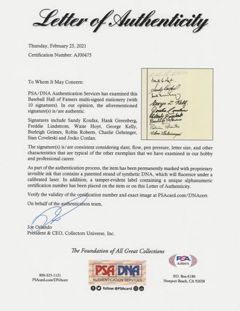Lot #915 Baseball Hall of Famers Signatures - Image 2