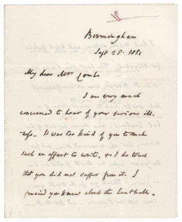 Lot #308 John H. Cardinal Newman Autograph Letter Signed - Image 1